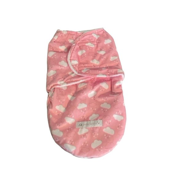 Baby Swaddle Sack Blanket Clouds Petite L'Amour Pink NEW - Picture 1 of 3
